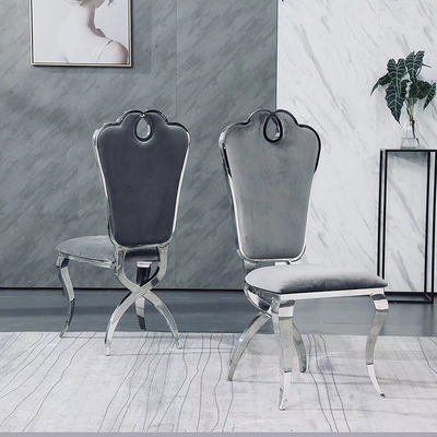acheter Chaises de cuisine en velours gris de luxe en acier inoxydable OEM ODM online manufacture