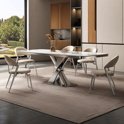 acheter Des tables de cuisine en acier inoxydable de luxe en marbre carré Longueur 1,8 m online manufacture