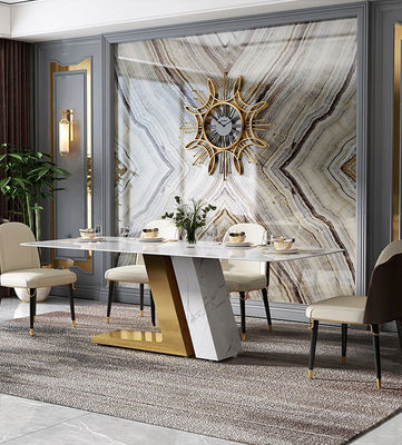 acheter Des tables à manger de luxe avec des toits en marbre et en acier inoxydable pour acheter en vrac online manufacture