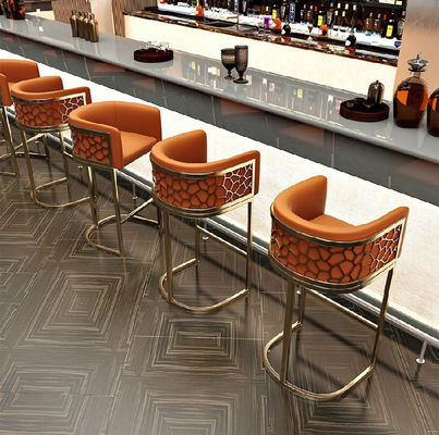 acheter Tabouret à bar en acier inoxydable à éponge à rebond élevé avec bras online manufacture