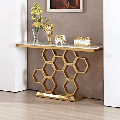 acheter Tables de console en marbre en gros avec une base en acier inoxydable lisse online manufacture