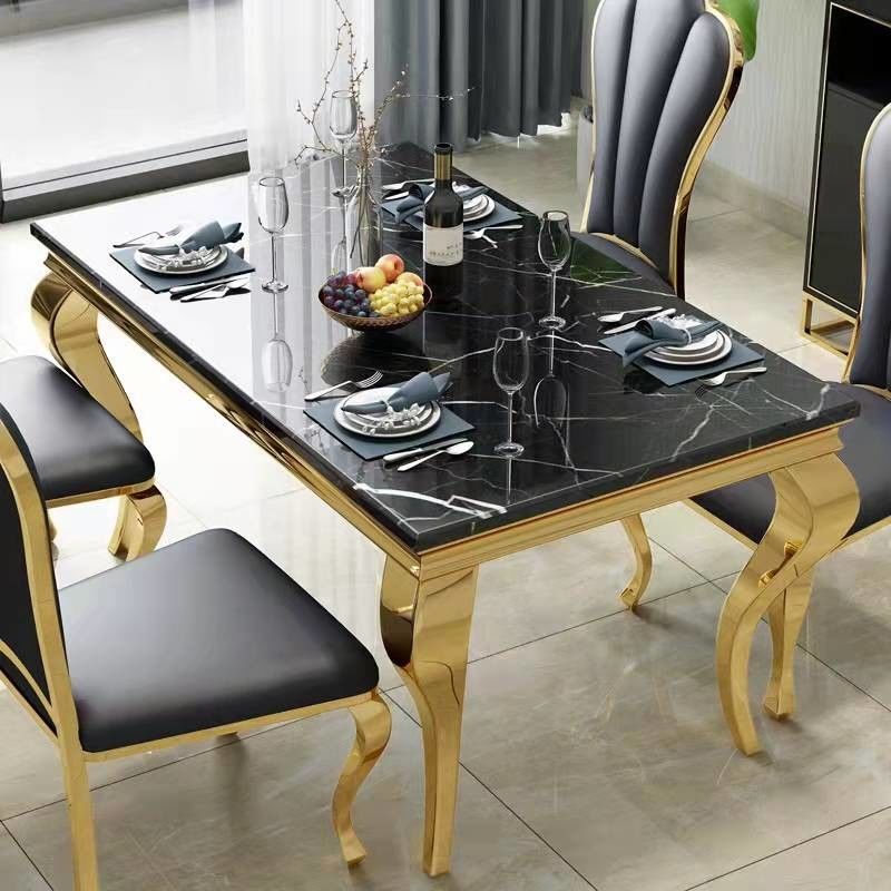 Tables à manger en verre trempé / marbre rectangulaire pour 6 appartements de taille moyenne