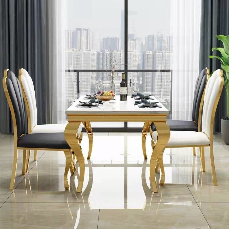 Tables à manger en verre trempé / marbre rectangulaire pour 6 appartements de taille moyenne