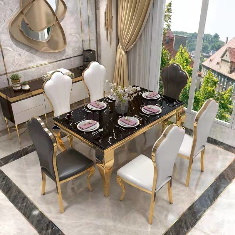 Tables à manger en verre trempé / marbre rectangulaire pour 6 appartements de taille moyenne