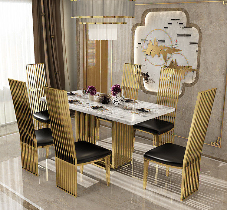 Table à manger carré en marbre Taille appartement Table de cuisine Longueur 1,8 m/2m