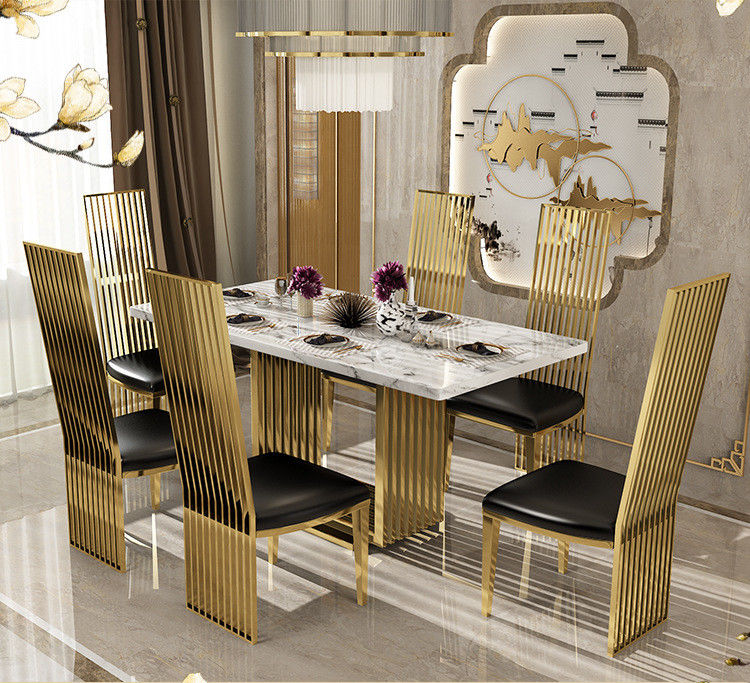 Table à manger carré en marbre Taille appartement Table de cuisine Longueur 1,8 m/2m