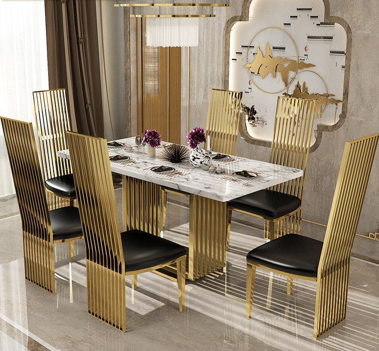 Table à manger carré en marbre Taille appartement Table de cuisine Longueur 1,8 m/2m
