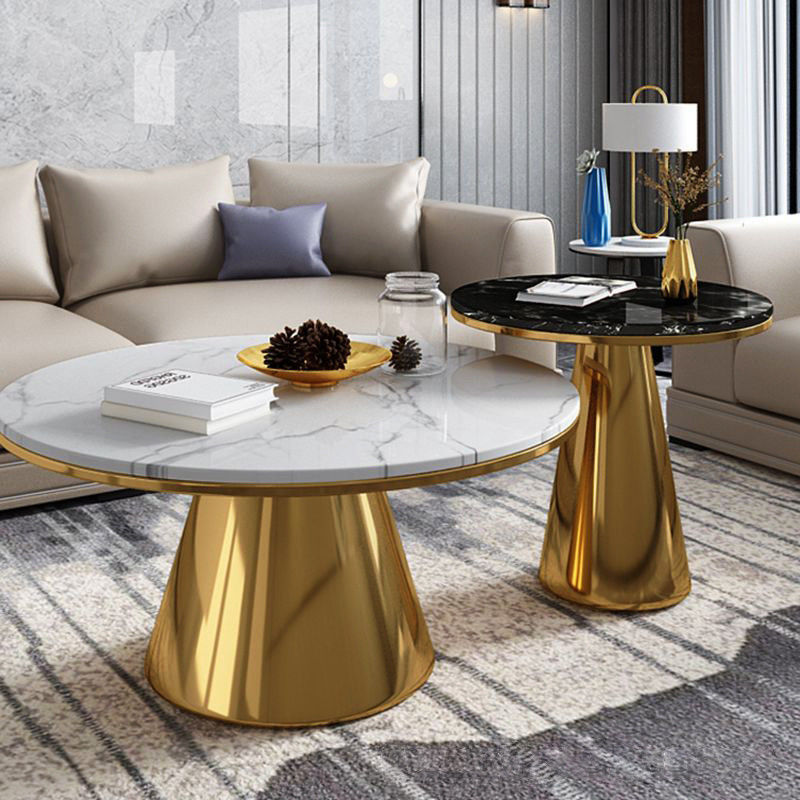SEDIA Fabriqué en marbre Table à café de combinaison Cercle Pas de rangement Pour les salons