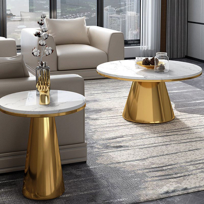 SEDIA Fabriqué en marbre Table à café de combinaison Cercle Pas de rangement Pour les salons